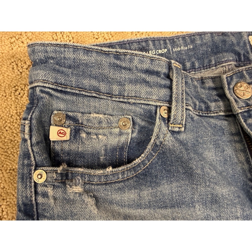 Women's AG Adriano Goldschmied Y2K Saige wide Leg Baggy Crop Sz 27 Raw Hem #1343 - Picture 8 of 16